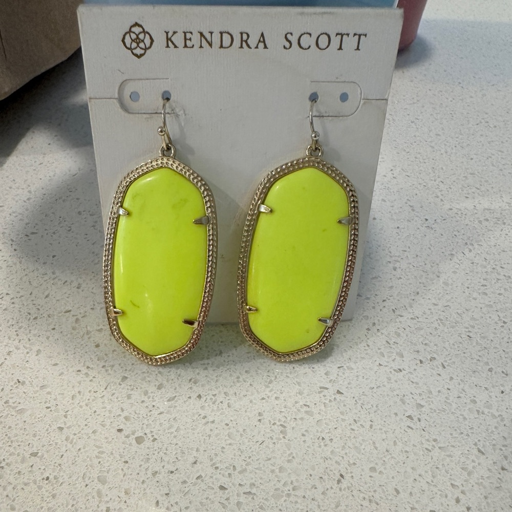 Kendra Scott Gold and Yellow Earrings